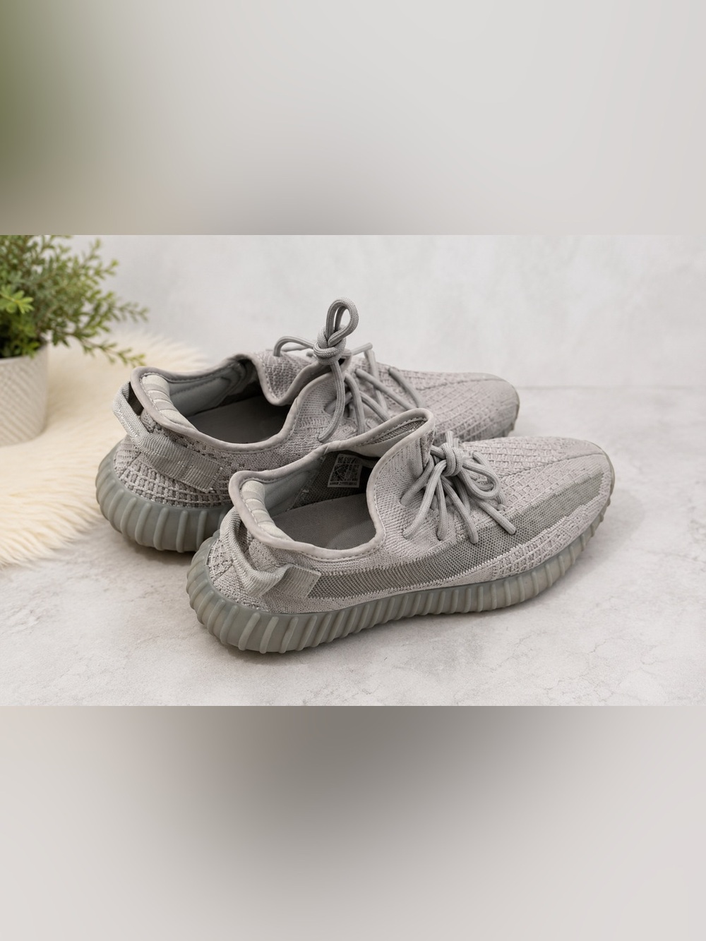Yeezy Low-Top Knit Sneaker in Light Grey Like New Worn Once - Men Size 10